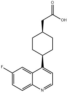顺式-4-(6-氟-4-喹啉基)环己烷乙酸, 1923846-51-8, 结构式