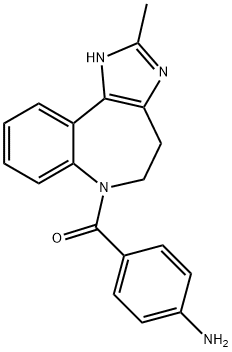 (4-aminophenyl)(2-methyl-4,5-dihydrobenzo[b]imidazo[4,5-d]azepin-6(3aH)-yl)methanone 化学構造式