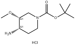 cis-4-Amino-1-Boc-3-methoxy-piperidine hydrochloride Struktur