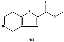 METHYL 4,5,6,7-TETRAHYDROTHIENO[3,2-C]PYRIDINE-2-CARBOXYLATE HYDROCHLORIDE, 1992989-11-3, 结构式