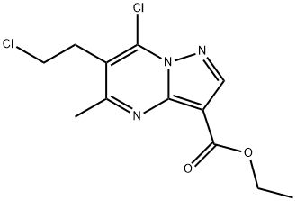 Ethyl 7-chloro-6-(2-chloroethyl)-5-methylpyrazolo[1,5-a]pyrimidine-3-carboxylate Struktur