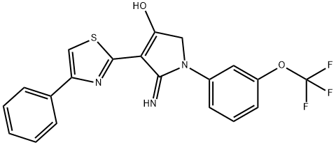 5-imino-4-(4-phenylthiazol-2-yl)-1-(3-(trifluoromethoxy)phenyl)-2,5-dihydro-1H-pyrrol-3-ol Structure
