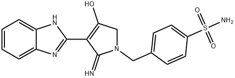 4-((3-(1H-benzo[d]imidazol-2-yl)-4-hydroxy-2-imino-2,5-dihydro-1H-pyrrol-1-yl)methyl)benzenesulfonamide Structure