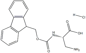 (S)-2-((((9H-Fluoren-9-yl)methoxy)carbonyl)amino)-3-aminopropanoic acid hydrochloride Structure