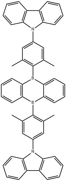5,10-双(4-(9H-咔唑-9-基)-2,6-二甲基苯基)-5,10-二氢硼蒽, 2171334-43-1, 结构式