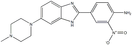 4-(6-(4-甲基哌嗪-1-基)-1H-苯并[D]咪唑-2-基)-2-硝基苯胺, 23623-05-4, 结构式