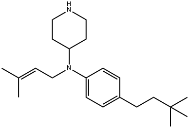 N-(4-(3,3-dimethylbutyl)phenyl)-N-(3-methylbut-2-en-1-yl)piperidin-4-amine(WXG01805) Structure