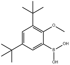 (3,5-二-叔-丁基-2-甲氧苯基)硼酸 结构式