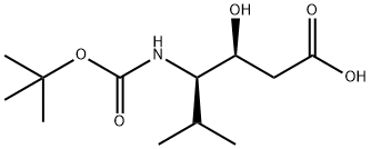 (3S,4S)-4-tert-Butoxycarbonylamino-3-hydroxy-5-methyl-hexanoic acid Struktur