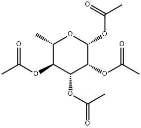 6-Deoxy-beta-L-mannopyranose 1,2,3,4-tetraacetate Struktur