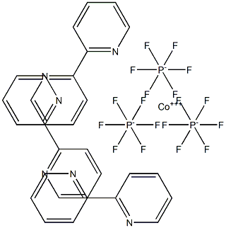 トリス(2,2'-ビピリジン)コバルト(III)トリス(ヘキサフルオロホスファート) 化学構造式