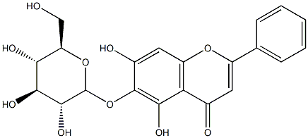 Baicalein 6-O-glucoside Struktur