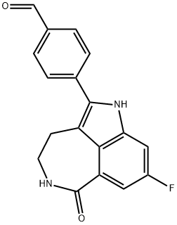 4-(8-氟-3,4,5,6-四氢-6-氧代-1H-氮杂卓并(5,4,3-CD)吲哚-2-基)苯甲醛,283173-84-2,结构式