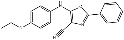 5-[(4-ethoxyphenyl)amino]-2-phenyl-1,3-oxazole-4-carbonitrile Struktur