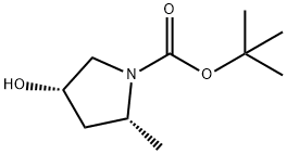 (2R, 4S)-4-羟基-2-甲基-吡咯烷-1-甲酸叔丁酯,348165-62-8,结构式
