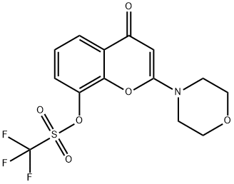 TRIFLUORO-METHANESULFONIC ACID 2-MORPHOLIN-4-YL-4-OXO-4H-CHROMEN-8-YL ESTER, 351002-11-4, 结构式