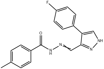 (E)-N'-((4-(4-fluorophenyl)-1H-pyrazol-3-yl)methylene)-4-methylbenzohydrazide,351159-02-9,结构式