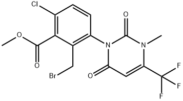 Methyl 2-(bromomethyl)-6-chloro-3-(3-methyl-2,6-dioxo-4-(trifluoromethyl)-2,3-dihydropyrimidin-1(6H)-yl)benzoate|