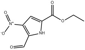 5-甲酰基-4-硝基-1H-吡咯-2-甲酸乙酯, 36131-47-2, 结构式