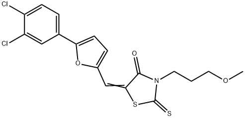 (5E)-5-{[5-(3,4-dichlorophenyl)furan-2-yl]methylidene}-3-(3-methoxypropyl)-2-thioxo-1,3-thiazolidin-4-one Struktur