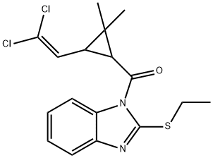 [3-(2,2-dichloroethenyl)-2,2-dimethylcyclopropyl][2-(ethylsulfanyl)-1H-benzimidazol-1-yl]methanone Struktur