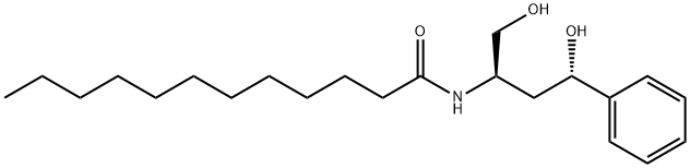 N-[(1R,3S)-3-ヒドロキシ-1-(ヒドロキシメチル)-3-フェニルプロピル]ドデカンアミド 化学構造式