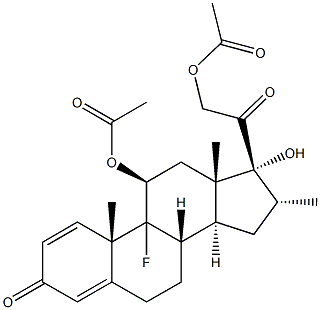 9-Fluoro-11beta,17,21-trihydroxy-16alpha-methylpregna-1,4-diene-3,20-dione 11,21-diacetate Struktur