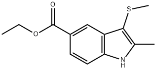 Ethyl 2-methyl-3-methylsulfanyl-1h-indole-5-carboxylate Struktur