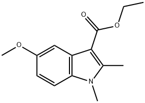 ETHYL 5-METHOXY-1,2-DIMETHYLINDOLE-3-CARBOXYLATE 结构式