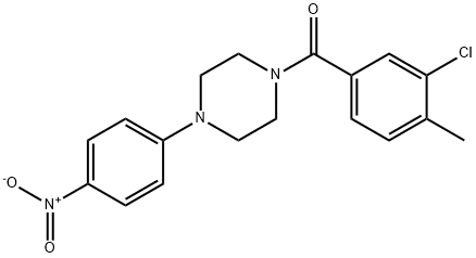 (3-Chloro-4-methylphenyl)[4-(4-nitrophenyl)-1-piperazinyl]-methanone, 431996-53-1, 结构式