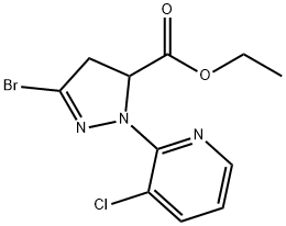 3-溴-1-(3-氯吡啶-2-基)-4,5-二氢-1H-吡唑-5-甲酸乙酯,500011-91-6,结构式