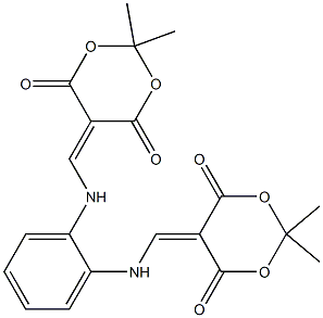 1,2-bis-[(2,2-dimethyl-4,6-dioxo-1,3-dioxan-5-ylidenemethyl)amino]benzene 化学構造式