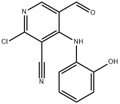 2-Chloro-5-formyl-4-((2-hydroxyphenyl)amino)nicotinonitrile Struktur