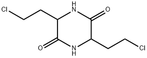 S-3,6-bis(2-chloroethyl)piperazine-2,5-dione 化学構造式
