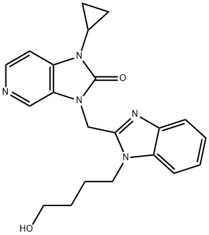 1-cyclopropyl-3-((1-(4-hydroxybutyl)-1H-benzo[d]imidazol-2-yl)methyl)-1H-imidazo[4,5-c]pyridin-2(3H)-one 化学構造式