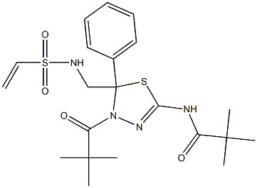 Propanamide, N-[4-(2,2-dimethyl-1-oxopropyl)-5-[[(ethenylsulfonyl)amino]methyl]-4,5-dihydro-5-phenyl-1,3,4-thiadiazol-2-yl]-2,2-dimethyl-|N-(5-苯基-4-新戊酰基-5-(乙烯基磺酰氨基甲基)-4,5-二氢-1,3,4-噻二唑-2-基)