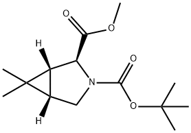 3-Azabicyclo[3.1.0]hexane-2,3-dicarboxylic acid, 6,6-dimethyl-, 3-(1,1-dimethylethyl) 2-methyl ester, (1R,2S,5S)- Structure