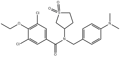 3,5-dichloro-N-[4-(dimethylamino)benzyl]-N-(1,1-dioxidotetrahydrothiophen-3-yl)-4-ethoxybenzamide Struktur