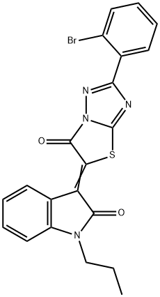 (3Z)-3-[2-(2-bromophenyl)-6-oxo[1,3]thiazolo[3,2-b][1,2,4]triazol-5(6H)-ylidene]-1-propyl-1,3-dihydro-2H-indol-2-one,578759-94-1,结构式