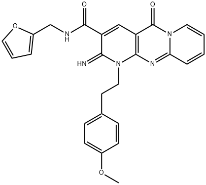 N-(furan-2-ylmethyl)-2-imino-1-[2-(4-methoxyphenyl)ethyl]-5-oxo-1,5-dihydro-2H-dipyrido[1,2-a:2',3'-d]pyrimidine-3-carboxamide Struktur