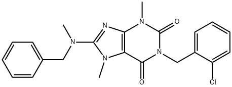 8-[benzyl(methyl)amino]-1-(2-chlorobenzyl)-3,7-dimethyl-3,7-dihydro-1H-purine-2,6-dione Struktur