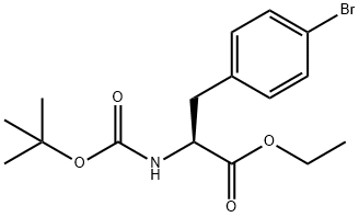 (S)-3-(4-溴苯基)-2-((叔丁氧基羰基)氨基)丙酸乙酯, 591249-54-6, 结构式