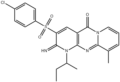 1-sec-butyl-3-[(4-chlorophenyl)sulfonyl]-2-imino-10-methyl-1,2-dihydro-5H-dipyrido[1,2-a:2,3-d]pyrimidin-5-one,607383-25-5,结构式