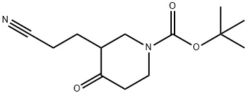 Tert-Butyl 3-(2-Cyanoethyl)-4-Oxopiperidine-1-Carboxylate Struktur