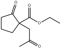 2-OXO-1-(2-OXO-PROPYL)-CYCLOPENTANECARBOXYLIC ACID ETHYL ESTER, 61771-77-5, 结构式