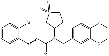 (2E)-3-(2-chlorophenyl)-N-(3,4-dimethoxybenzyl)-N-(1,1-dioxidotetrahydrothiophen-3-yl)prop-2-enamide Structure