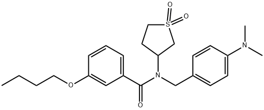 3-butoxy-N-[4-(dimethylamino)benzyl]-N-(1,1-dioxidotetrahydrothiophen-3-yl)benzamide Struktur