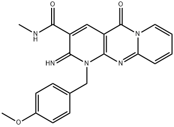 2-imino-1-(4-methoxybenzyl)-N-methyl-5-oxo-1,5-dihydro-2H-dipyrido[1,2-a:2,3-d]pyrimidine-3-carboxamide Struktur