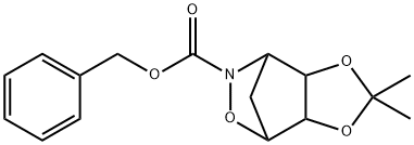 Tetrahydro-2,2-dimethyl-4,7-methano-6H-1,3-dioxolo[4,5-d][1,2]oxazine-6-carboxylic acid phenylmethyl ester Struktur