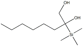1,2-Octanediol, 2-(trimethylsilyl)- Structure